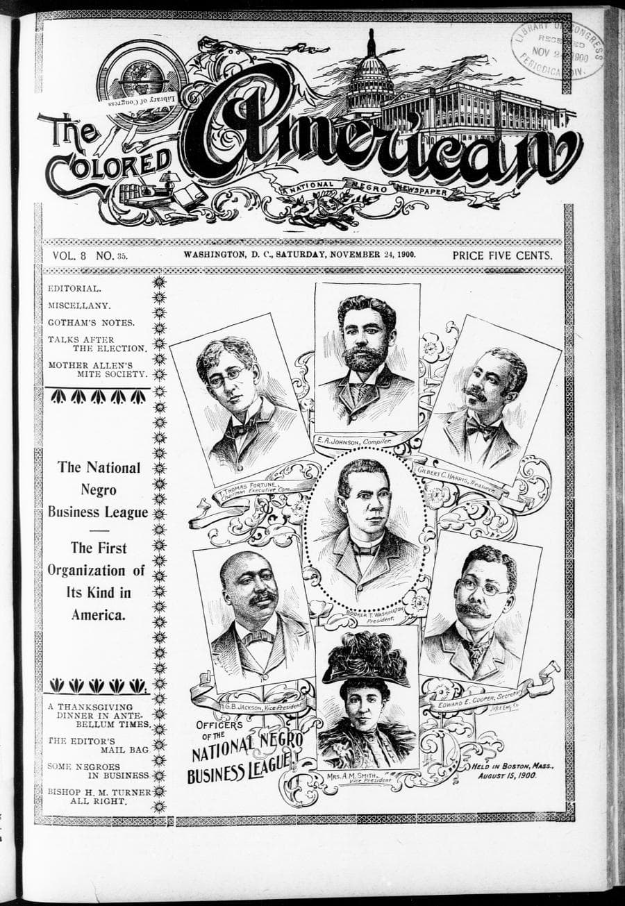 Front page of The Colored American, November 24, 1900